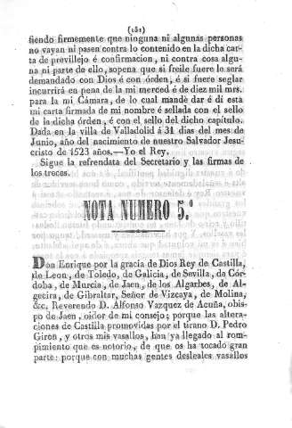 Nota número 5º