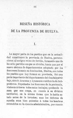 Reseña histórica de la Provicia de Huelva