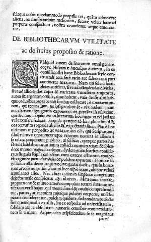 De Bibliorhecarvm Vtilitate ac de huius proposito & retione