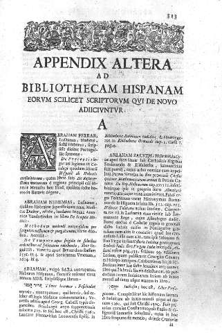 Appendix altera ad bibliothecam hispanam...