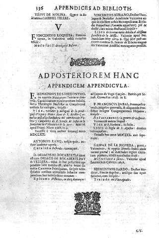 Ad Posteriorem hang appendicem appendicvla