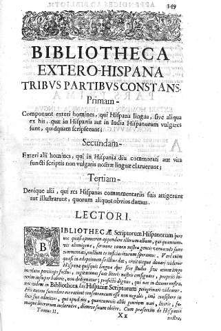 Bibliotheca Extero-Hispana trubvs partibvs costants
