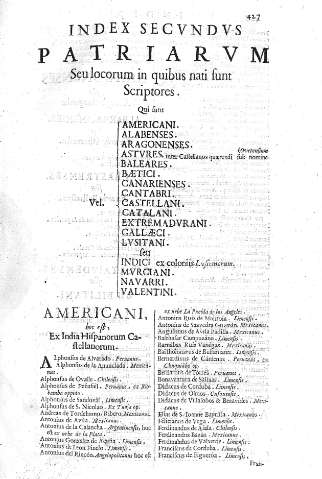 Index Secvndvs. Patriarvm