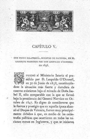 Capitulo V. Don Pedro Salaverría, Ministro de Hacienda, en el gabinete presidido por Don Leopoldo O'Donnell en 1858