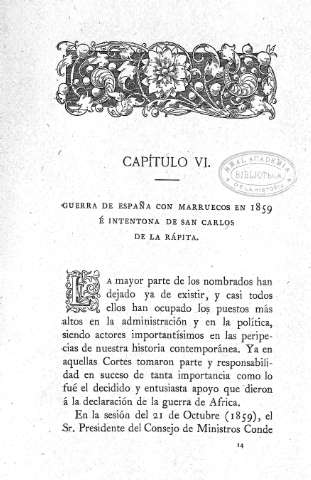 Capitulo VI. Guerra de España con Marruecos en 1859 é intentona de San Carlos de Rápita