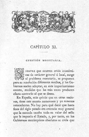Capitulo XI. Cuestión monetaria