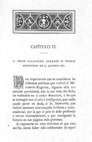 Capitulo IX. D. Pedro Salaverría durante el primer ministerio de D. Alfonso XII