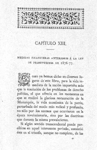Capitulo XIII. Medidas financieras anteriores á la Ley de Presupuestos de 1876-77