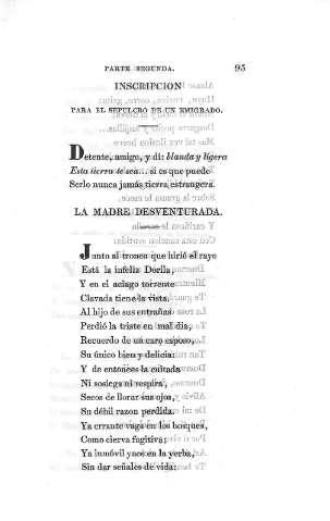 Inscripción para el sepulcro de un emigrado. La madre desventurada