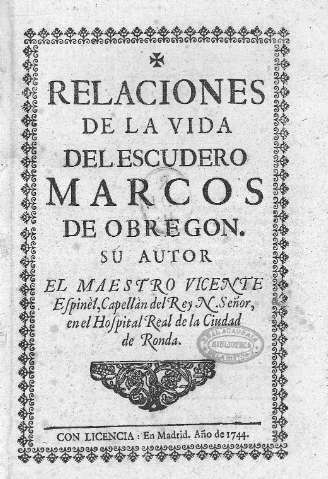 Relciones de la vida del escudero Marcos de Obregon