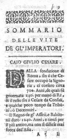 Sommario delle vite de Gl'Imperatori. Cato Givlio Cesare