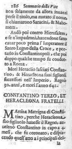Constantino Terzo, et Heracleona Fratelli