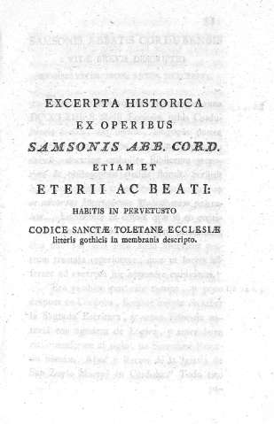 Excerpta historica es operibus Samsionis abb. Cord.