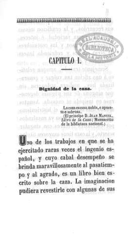 Capitulo I. Dignidad de la caza