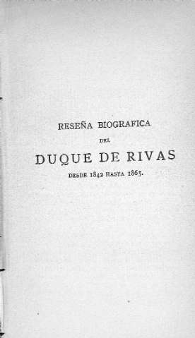 Reseña biográfica del Duque de Rivas