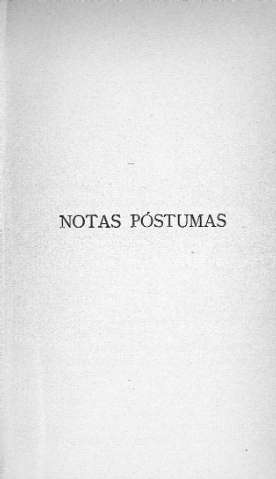 NOTAS PÓSTUMAS