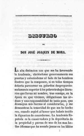 Discurso de Don José Joaquín de Mora
