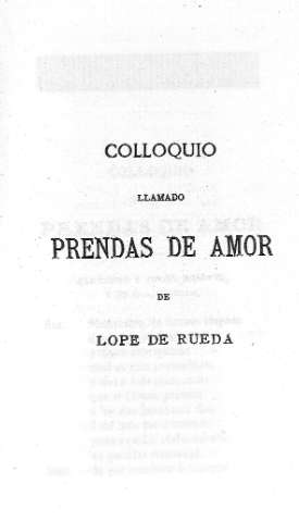 Colloquio llamado Prendas de Amor