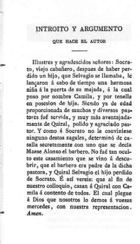 Introito y argumento que hace el autor