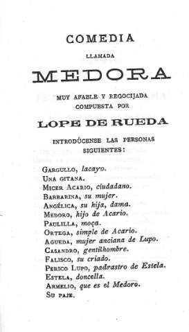 Comedia llamada Medora