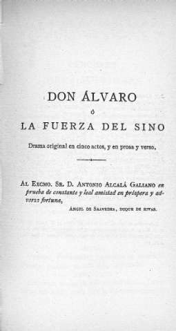Don Álvaro ó La fuerza del sino