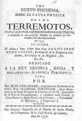 Nuevo systema, sobre la causa physica de los terremotos,...