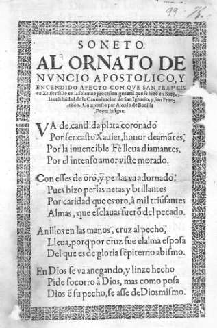 Soneto al ornato de Nvncio Apostolico,... 