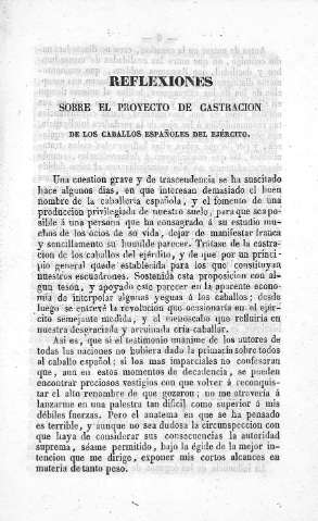 Reflexiones sobre el proyecto de castración