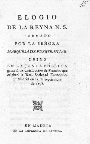 Elogio de las Reyna N. S. 
