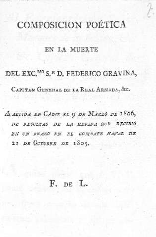 Composición poética en la muerte del Excmo. Sr. D. Federico Gravina