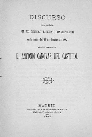 Discurso pronunciado en el Círculo Liberal Conservador