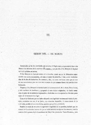III. Sesión del 11 de Marzo  