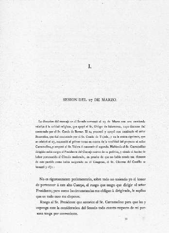 I. Sesión del 27 de Marzo