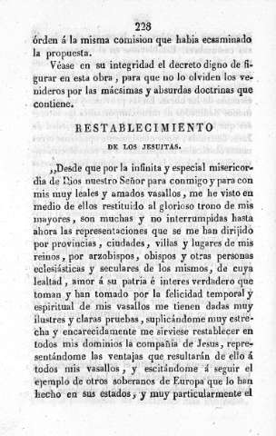 Restablecimiento de los Jesuitas