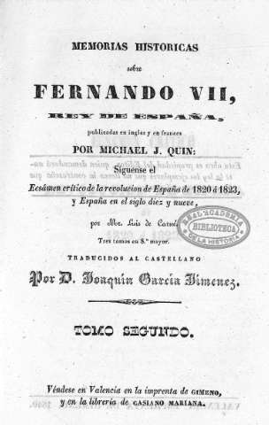 Memorias históricas sobre Fernando VII, Rey de España. Tomo Segundo