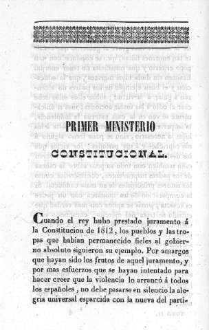 Primer Ministerio Constitucional