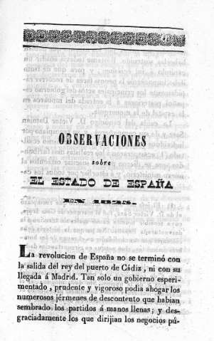 Observaciones sobre el Estado de España en 1825