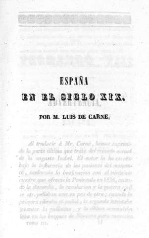 España en el siglo XIX, por M. Luis de Carne