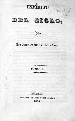 Espiritu del siglo. Tomo I.