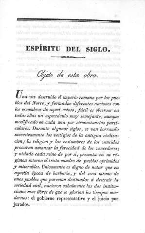 Espiritu del siglo. Objetivo de esta obra