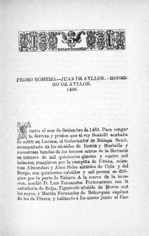 Pedro Romero .- Juan de Ayllón .- Rodrigo de Ayllón
