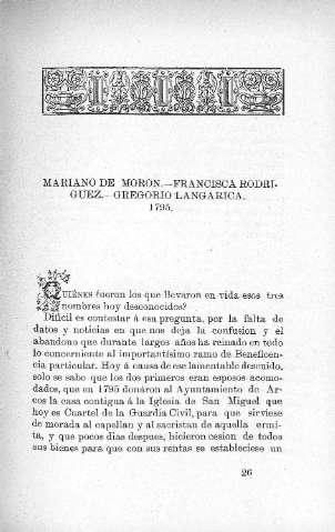 Mariano de Morón .- Francisca Rodríguez .- Gregorio Langarica