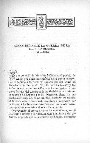 Arcos durante la Guerra de la Independencia
