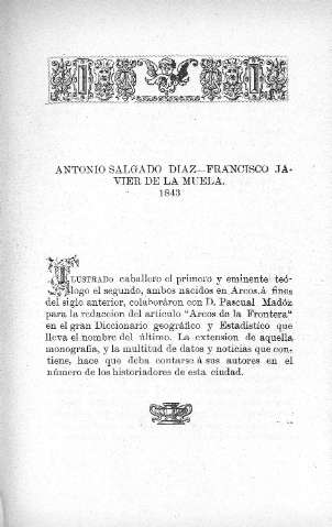 Antonio Salgado y Díaz .- Francisco Javier de la Muela