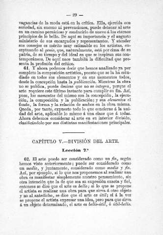 Capitulo V. División del Arte