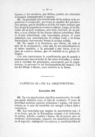 Capitulo II. De la Arquitectura
