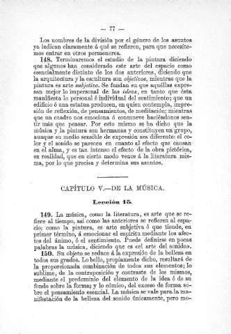 Capitulo V. De la Música