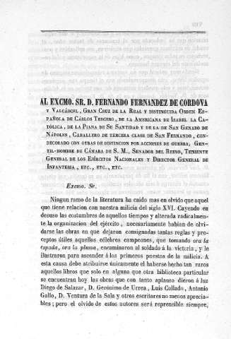 Al Excmo. Sr. D. Fernando Fernández de Córdoba