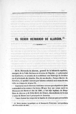 El Señor Hernando de Alarcón