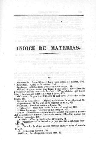 Indice de materias